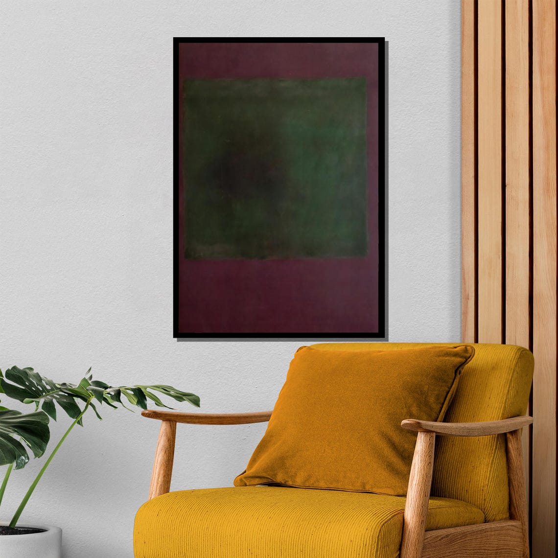 Rothko Style Deep Green And Maroon Moody Color Field Art Poster - Image 4