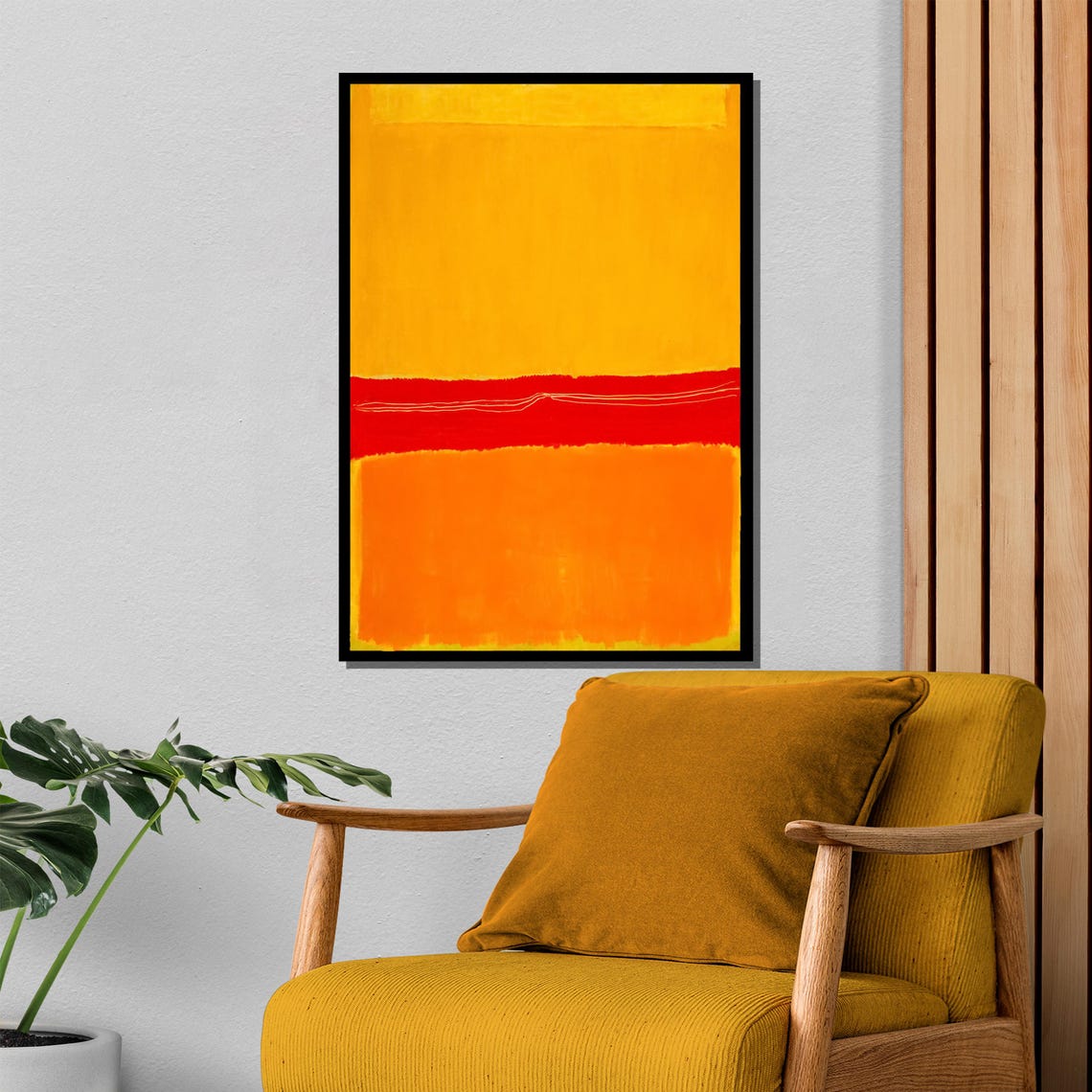 Rothko Style Yellow Red And Orange Bold Color Field Abstract Poster - Image 4
