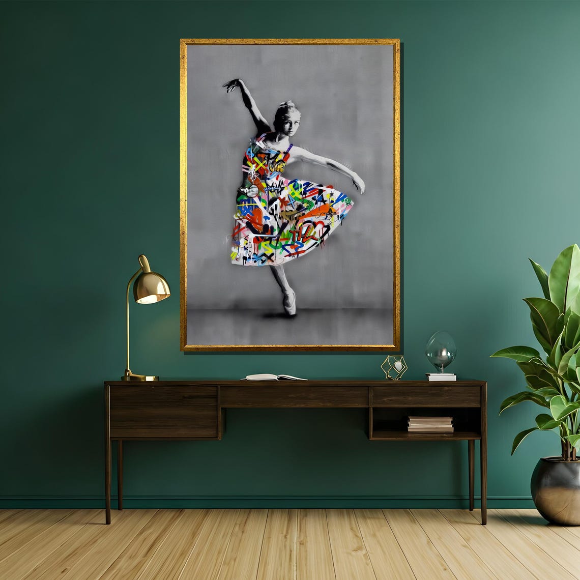 Ballerina Graffiti Tutu Black White Dance Art Ballet Elegant Poster - Image 5
