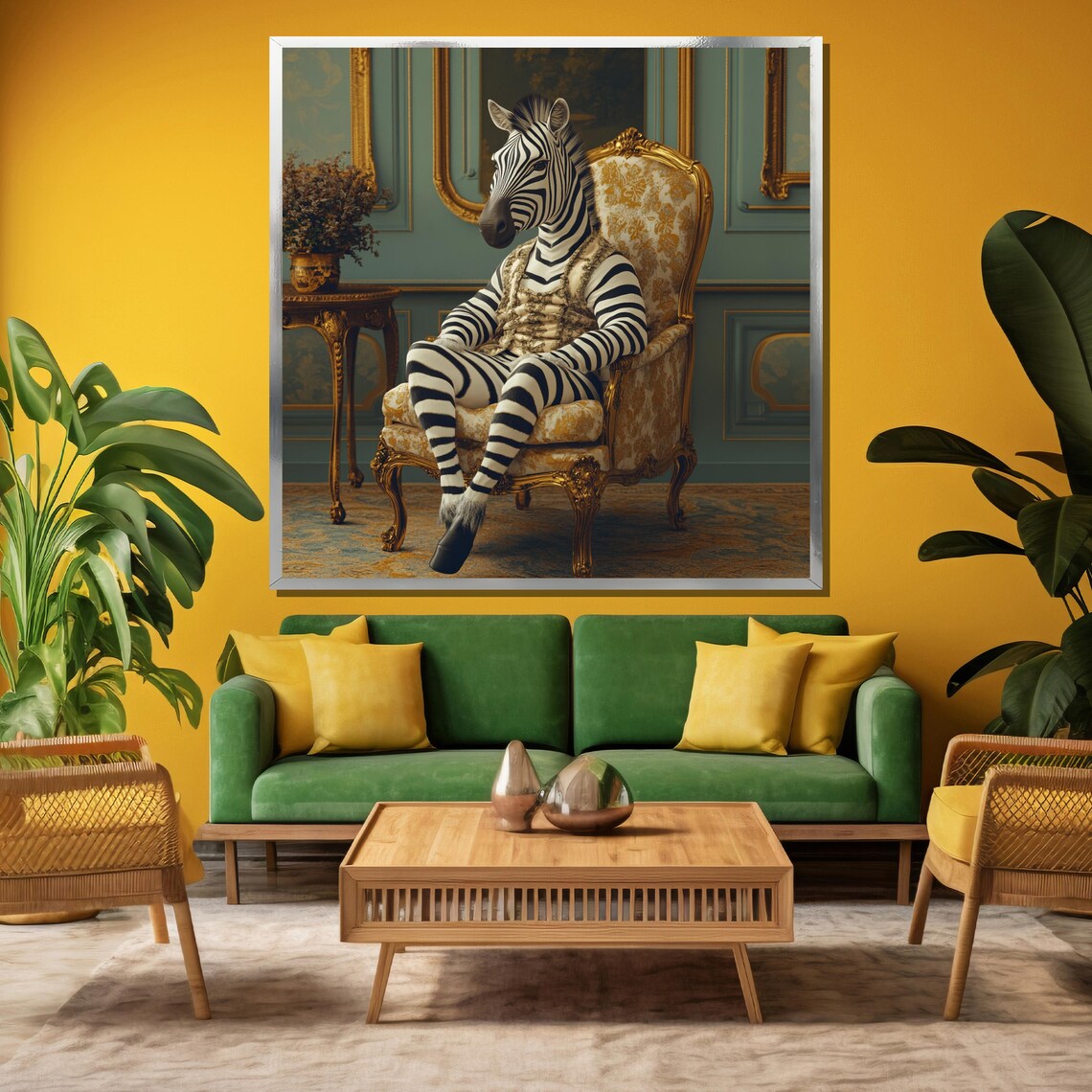 Surreal Zebra Portrait Art Print, Whimsical Wildlife - Image 3