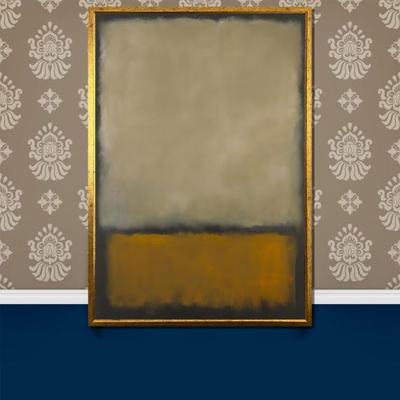 Minimalist Earthy Tones Abstract Painting Neutral Gray And Mustard Yellow Art Gift For Modern Home Decor