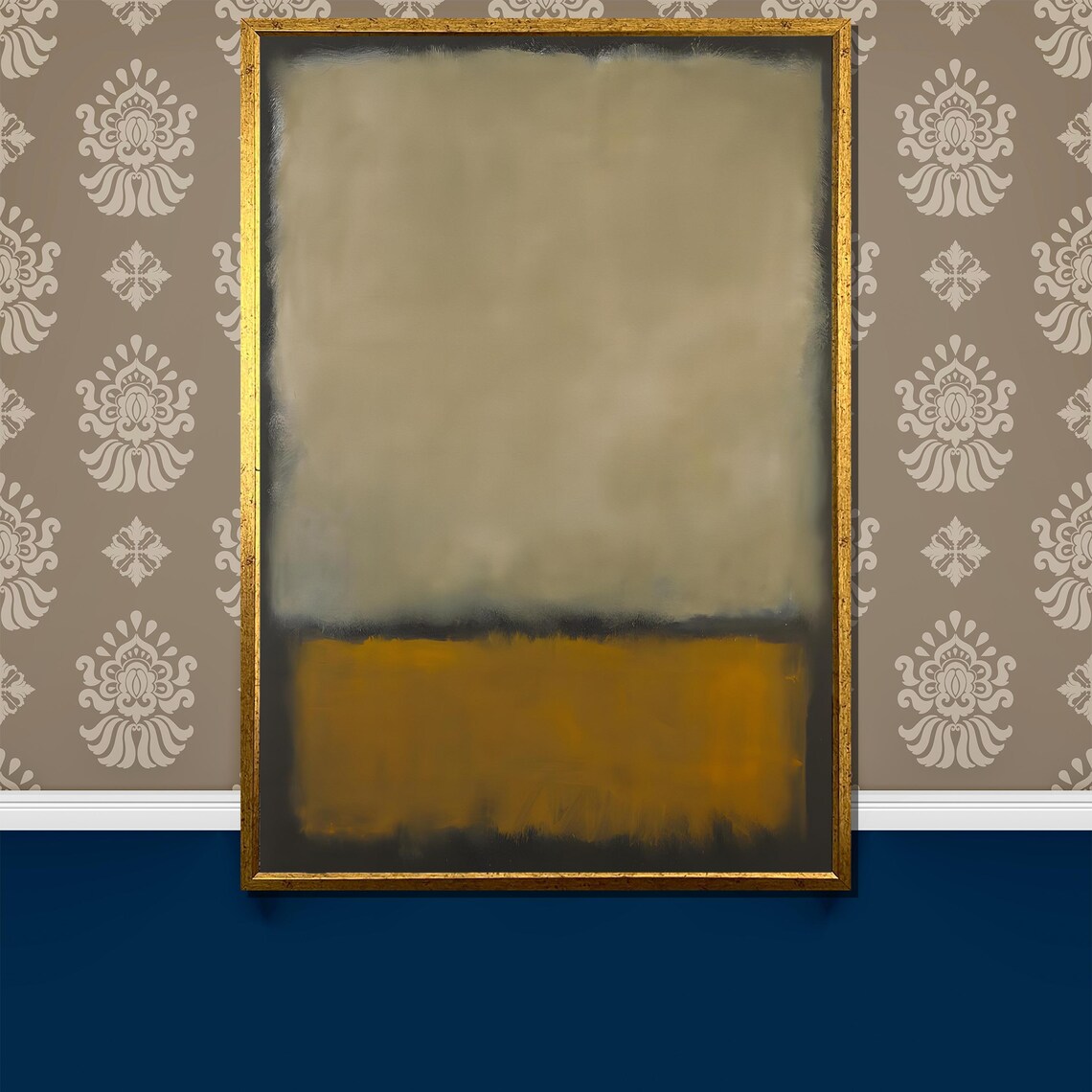 Warm Grey And Mustard Yellow Earthy Minimalist Abstract Art Poster