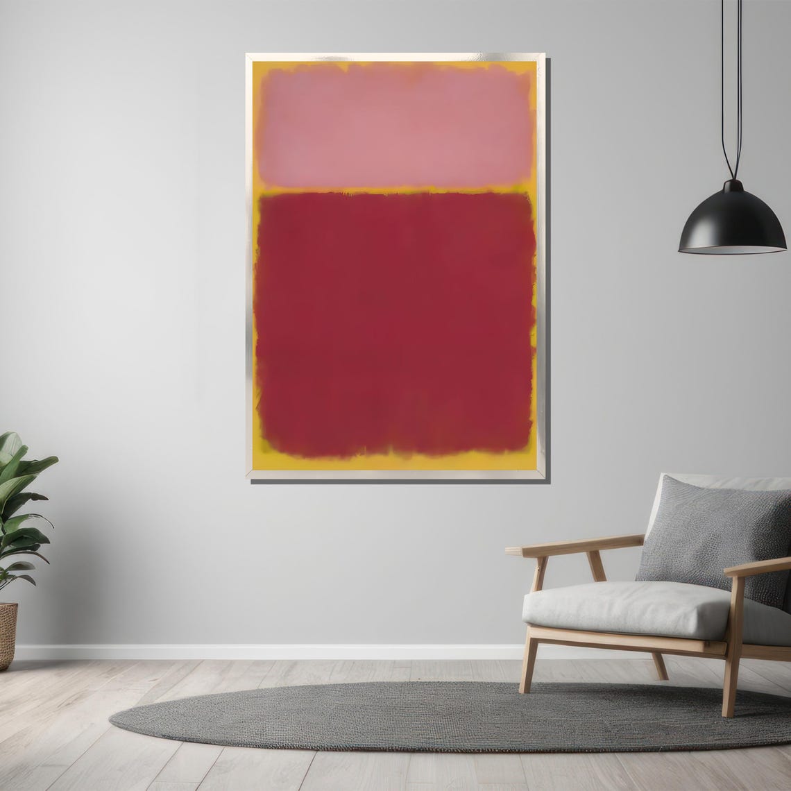 Rothko Style Pink And Deep Red Soft Color Field Abstract Poster - Image 3