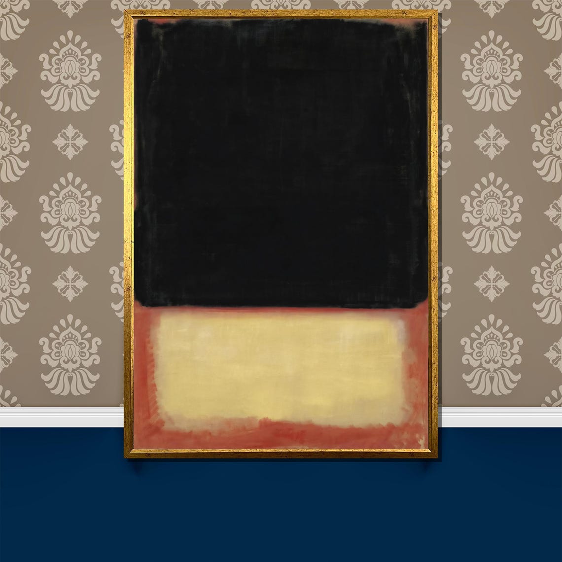 Rothko Style Black And Cream Minimalist Abstract Canvas Poster