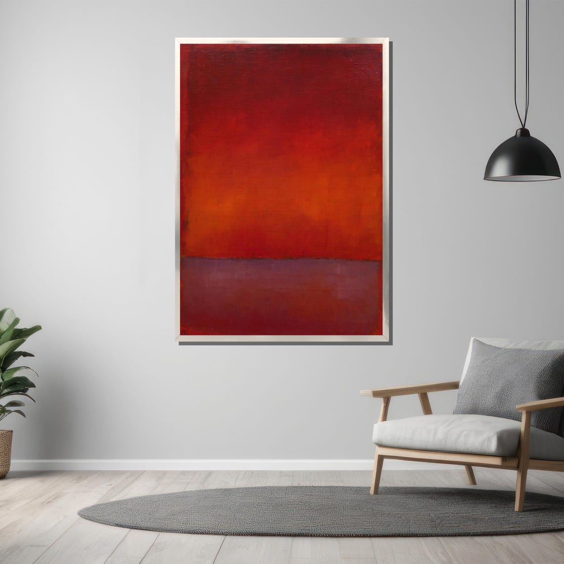 Fiery Red Gradient Color Field Rothko Inspired Abstract Poster - Image 3