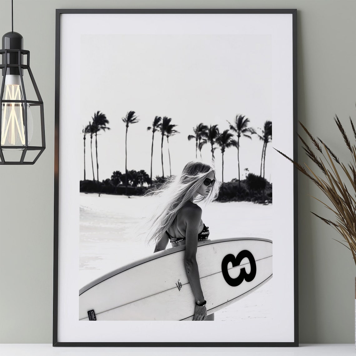 Surfboard Poster, Tropical Beach Photograph