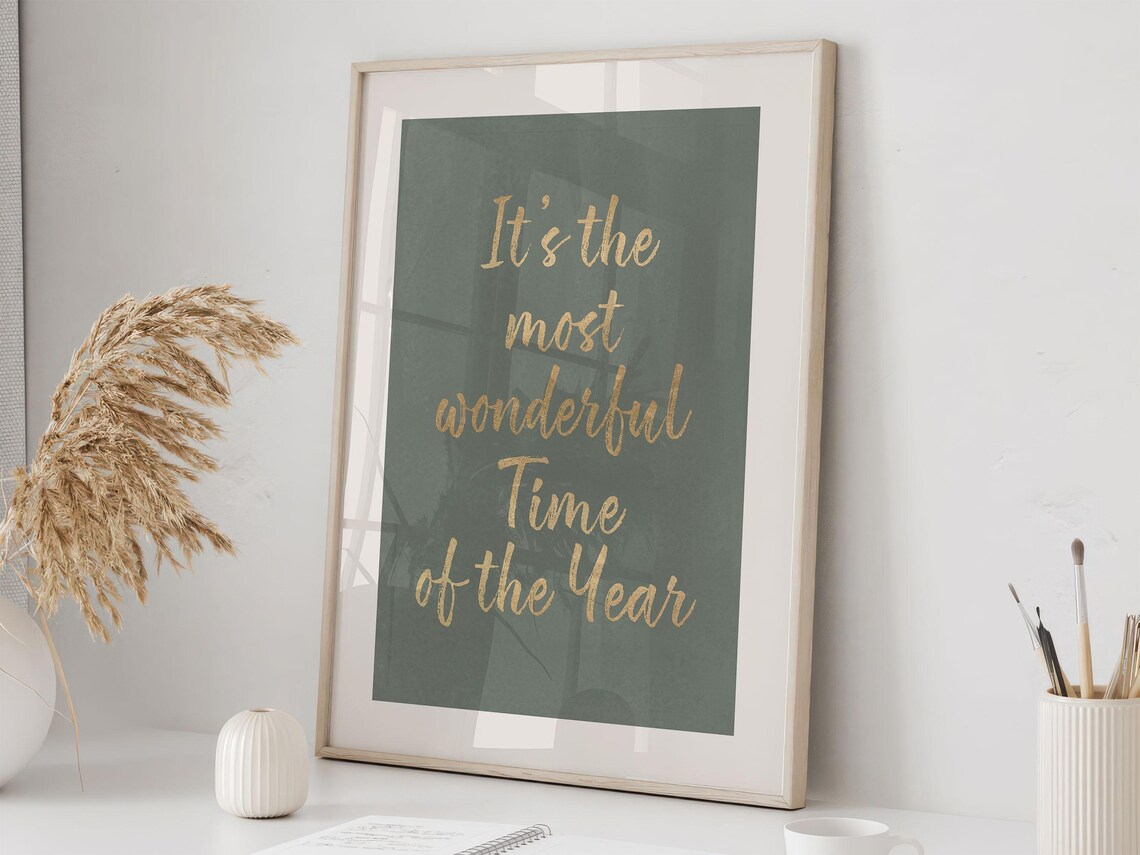 Most Wonderful Time Christmas Typography Poster - Image 2