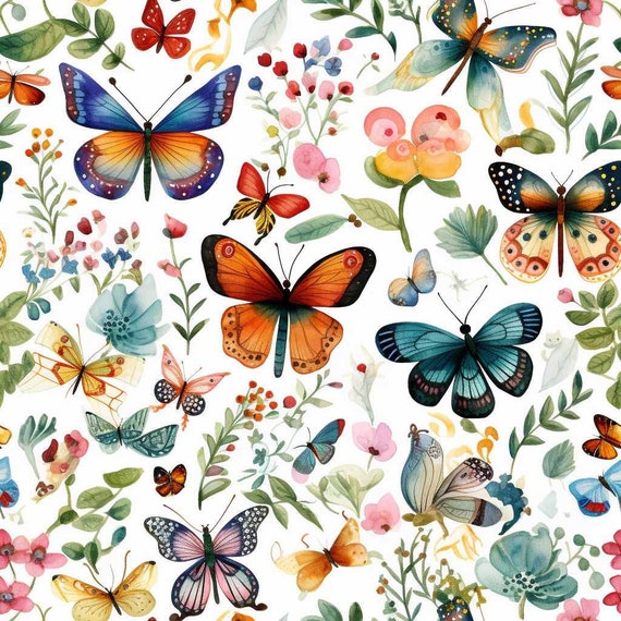 Butterfly Seamless Pattern Transparent Repeat Paper Design Seamless Texture Png P05