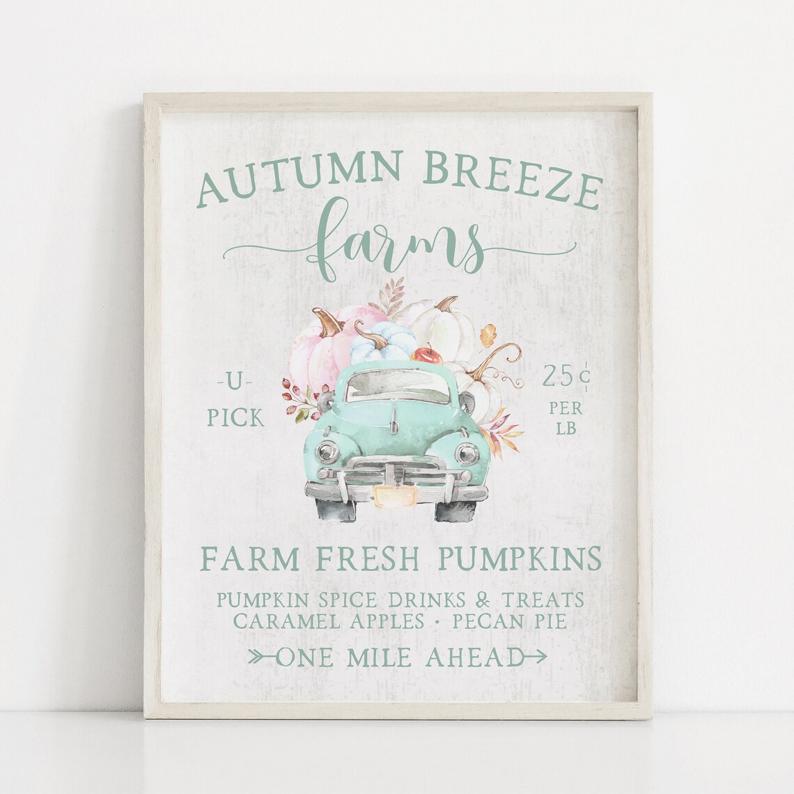 Pastel Pumpkin Truck Fall Farmhouse Art Print - Image 3