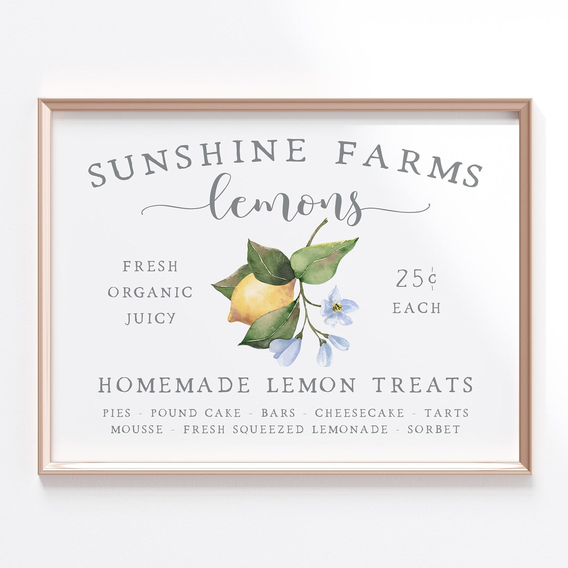 Farm Fresh Lemons Summer Kitchen Art Print - Image 2