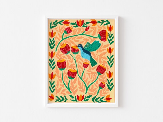 Humming Bird Art Print, Gift for Bird Watchers