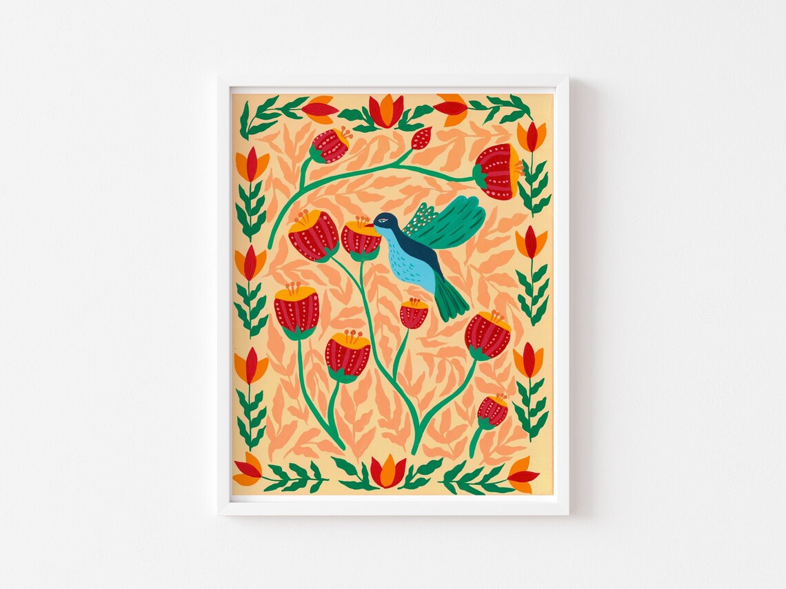Humming Bird Art Print, Gift for Bird Watchers