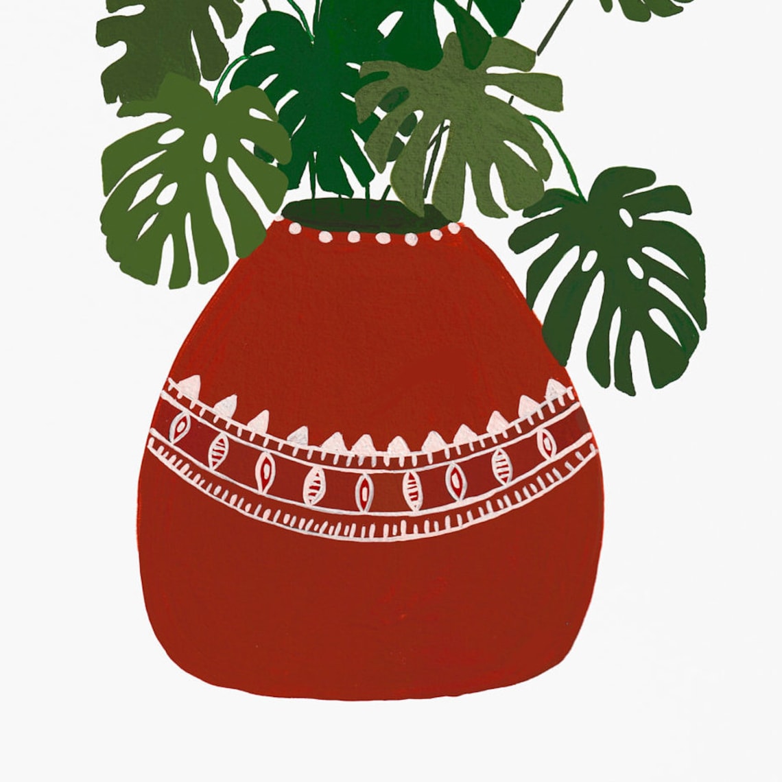 Monstera Deliciosa Plant Poster, Mid-Century Boho Decor - Image 2