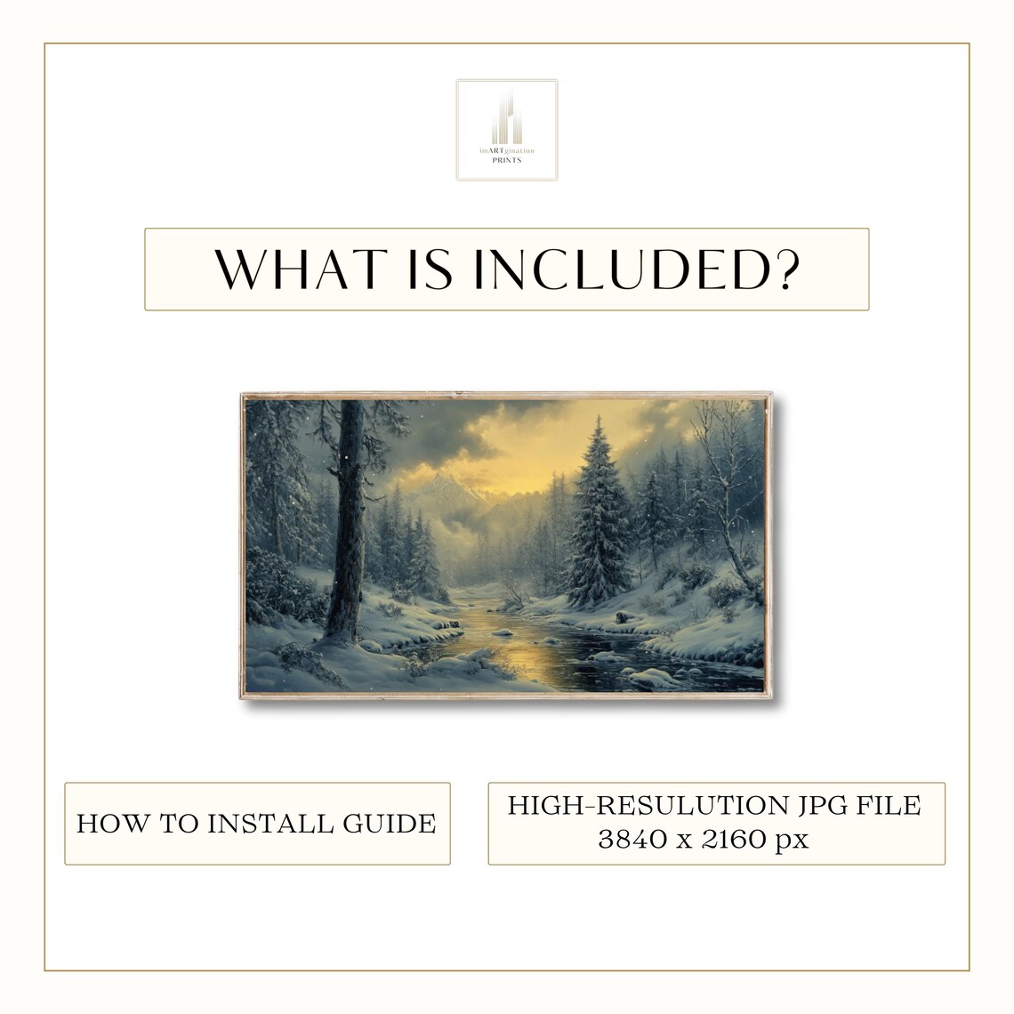 Winter Landscape Fir Tree Art, Winter Decor Poster - Image 3