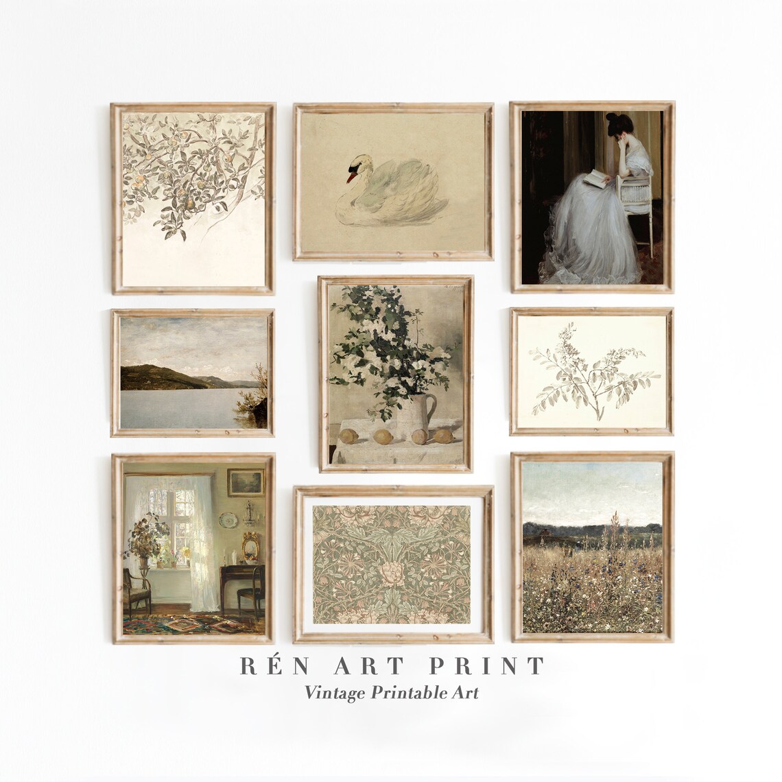Vintage French Country Gallery Wall Set, Farmhouse