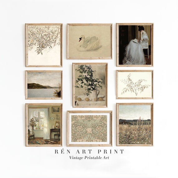 Vintage French Country Gallery Wall Set, Farmhouse