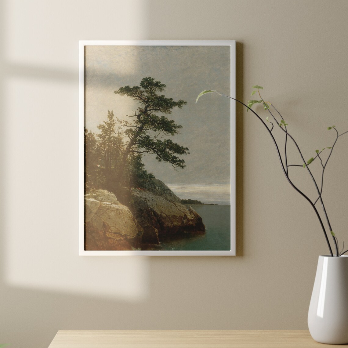 Vintage Landscape Painting Art Print, Rustic Coastal - Image 2