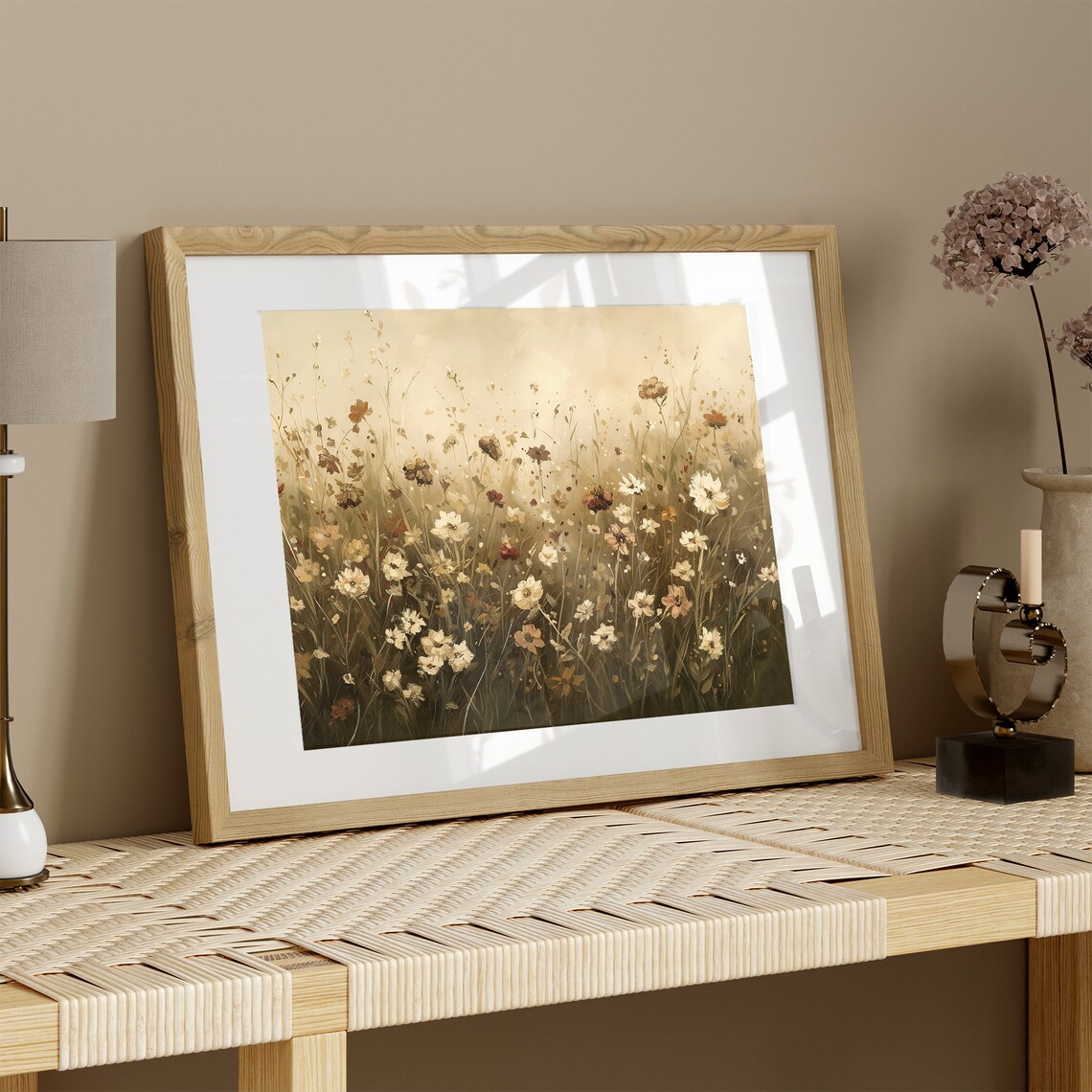 Vintage Flower Field Art Print, Antique Wildflowers - Image 3