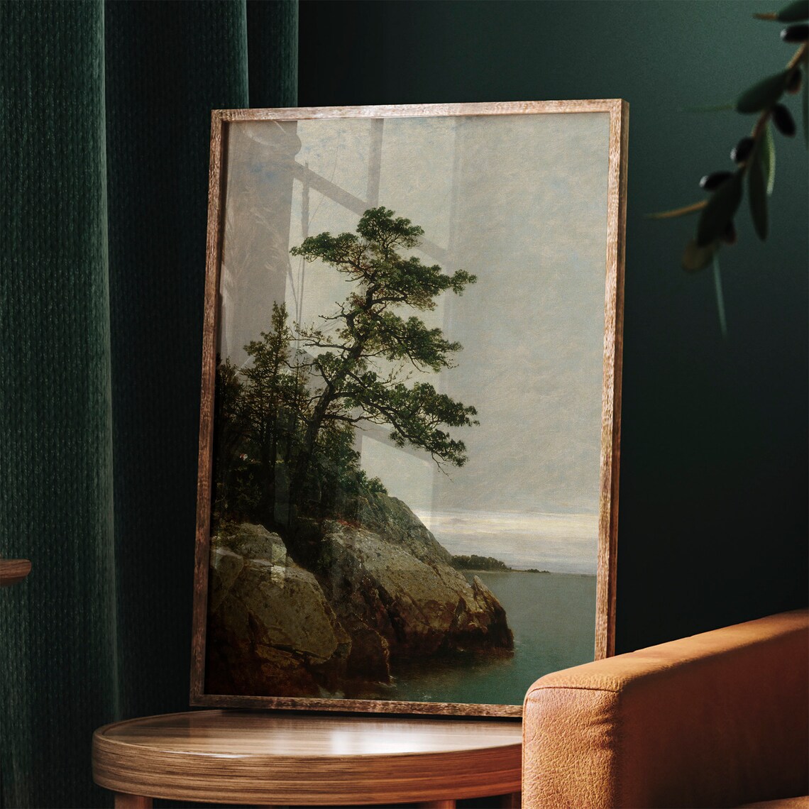 Vintage Landscape Painting Art Print, Rustic Coastal - Image 3