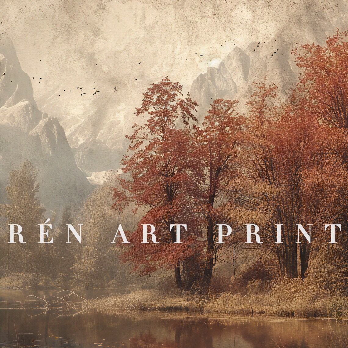 Fall Landscape Oil Painting Vintage Art Print - Image 3