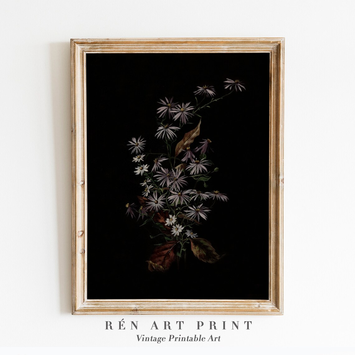 Dark Botanical Moody Floral, Dark Academia Art Print