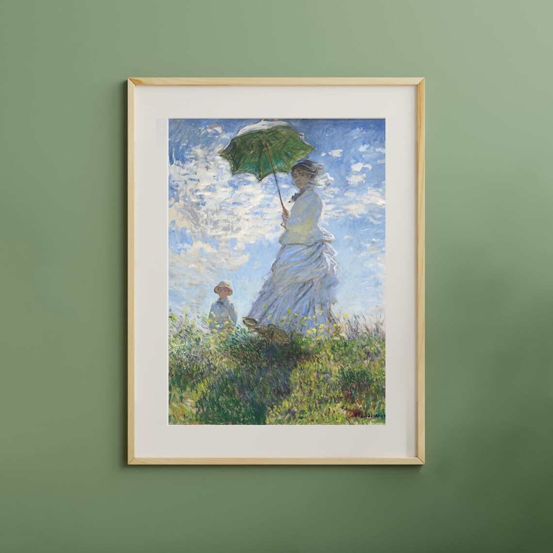 Monet-Inspired Woman With a Parasol Art Print - Image 3