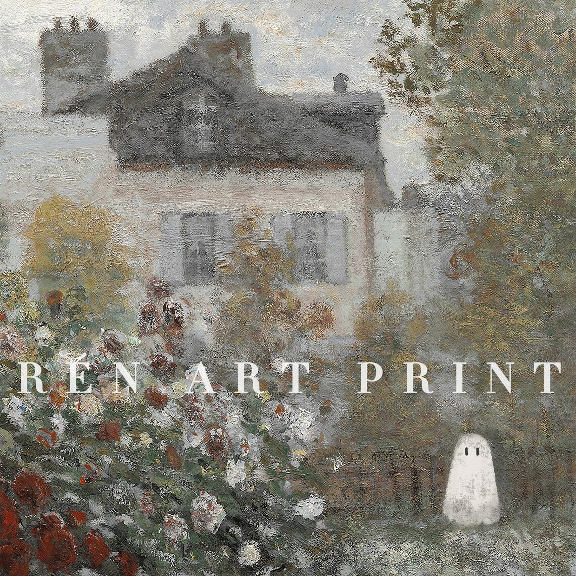 Halloween Ghost Vintage Farmhouse Art Print - Image 3