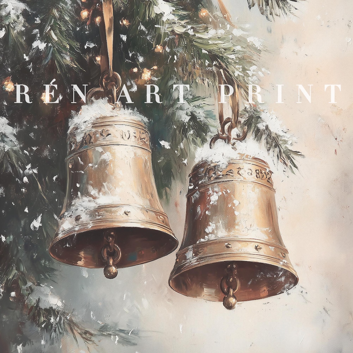 Christmas Bells Vintage Holiday Wall Art Print - Image 3