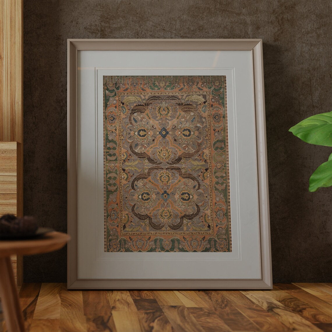 Vintage Rug Textile Pattern Art Print, Farmhouse Decor