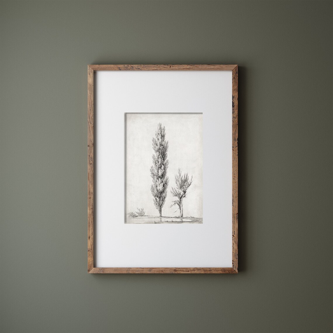 Vintage Neutral Tree Art Print, Minimalist Landscape - Image 3