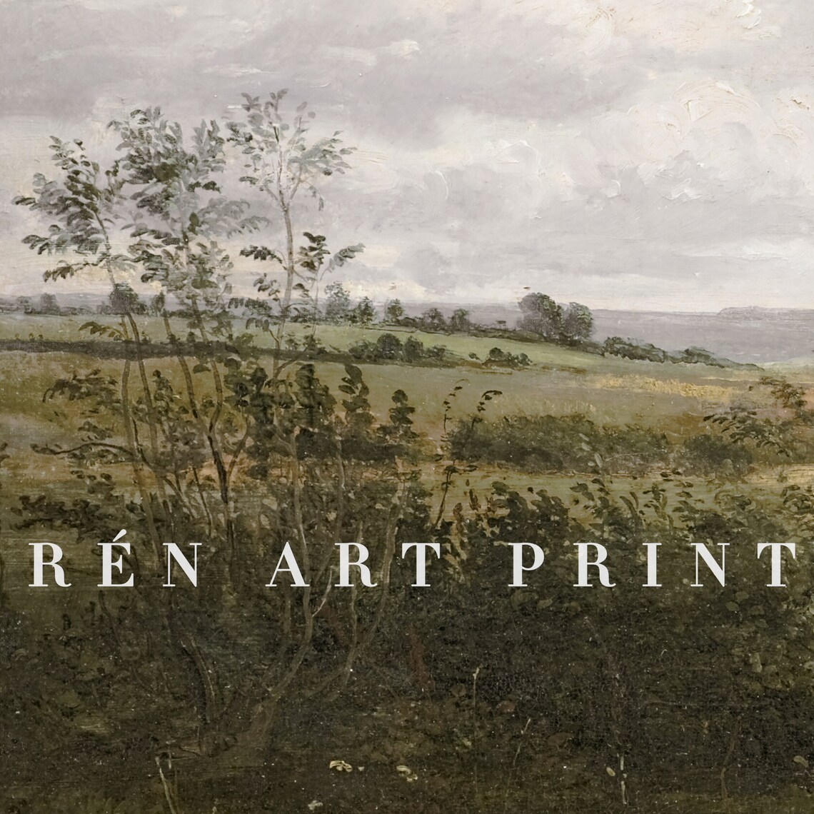 Countryside Landscape Vintage Oil Painting Art Print - Image 3