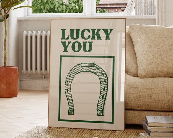 Western Print Horseshoe Poster Retro Western Wall Art Wild West Print Green Retro Home Decor Cowboy Art Print 1 Print