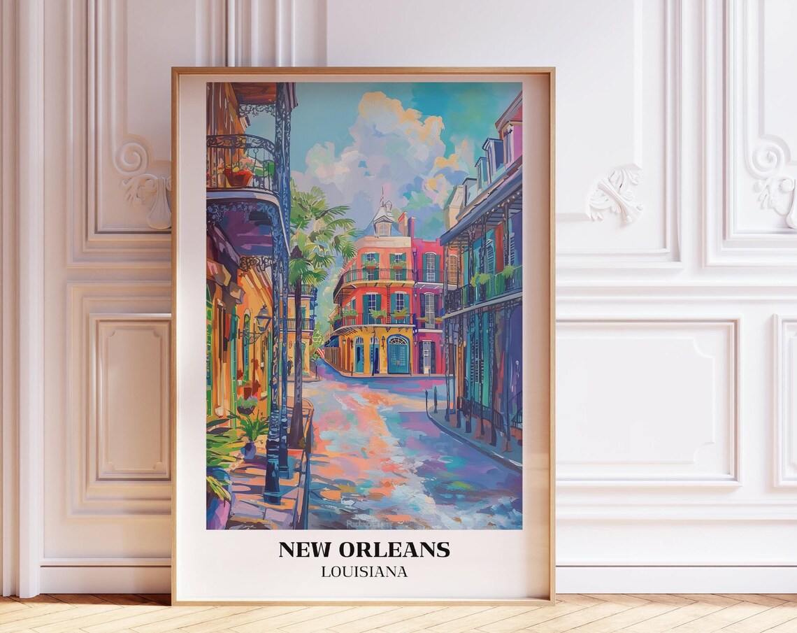 New Orleans Vintage Travel Poster, French Quarter - Image 4