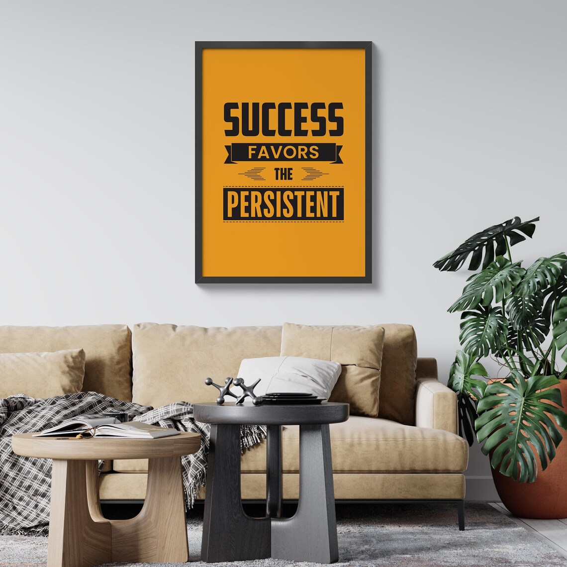 Failure Is Not Opposite Of Success Poster Vintage Orange Motivational Quote - Image 3