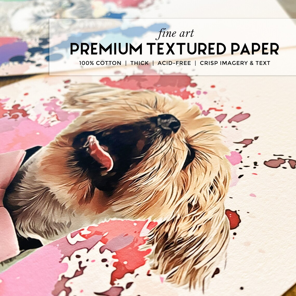 Custom Pet Portrait Splash, Dog and Cat Art Print - Image 3
