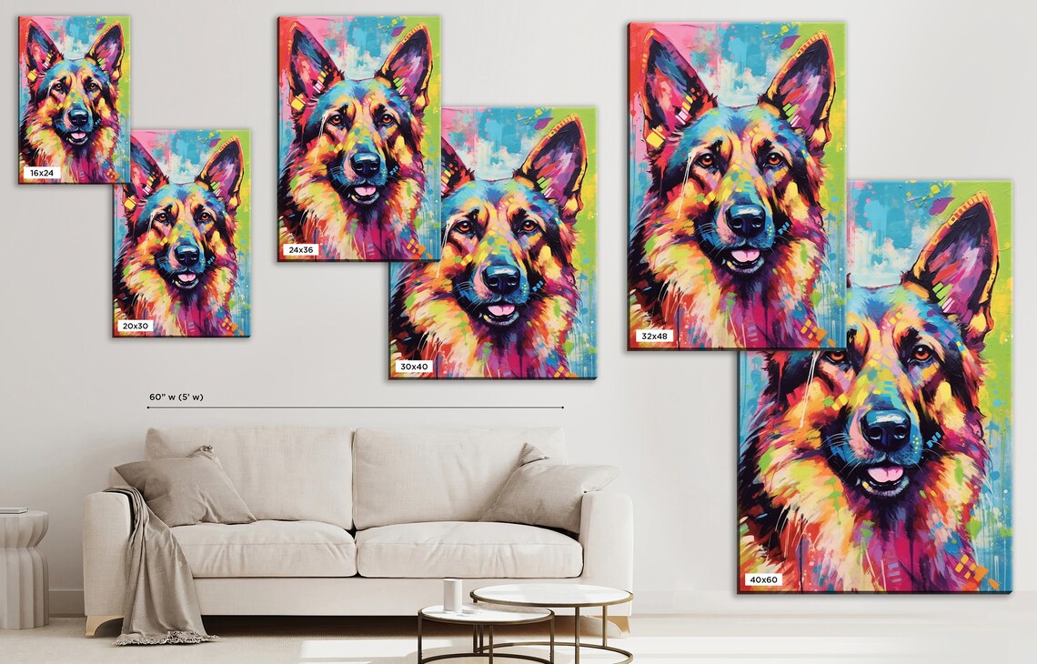 German Shepherd Pop Art Dog Wall Art Print - Image 5