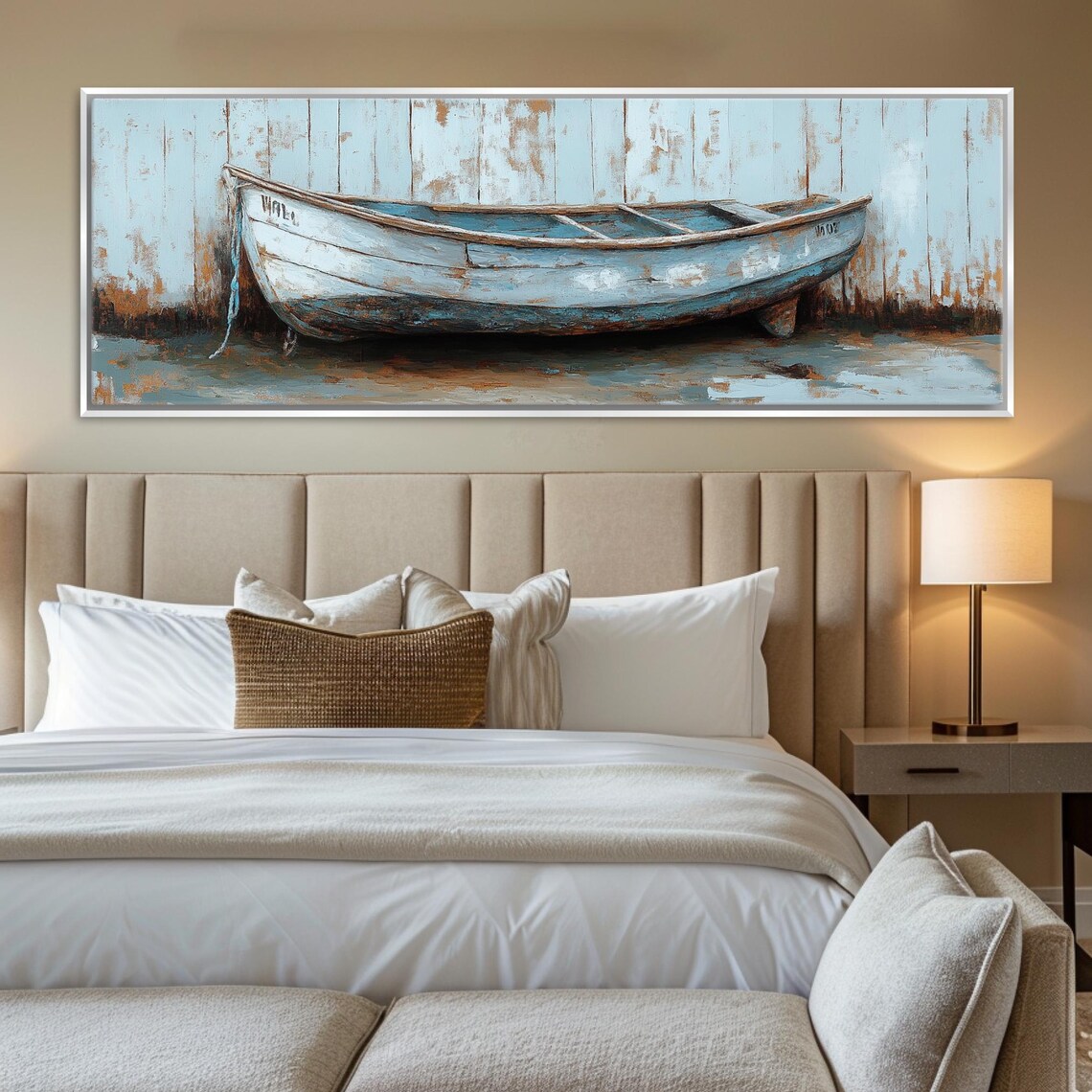 Rustic Boat Vintage Coastal Poster, Horizontal - Image 5
