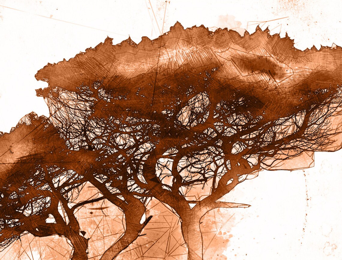 Tree Art, Rustic Landscape Design Print - Image 3