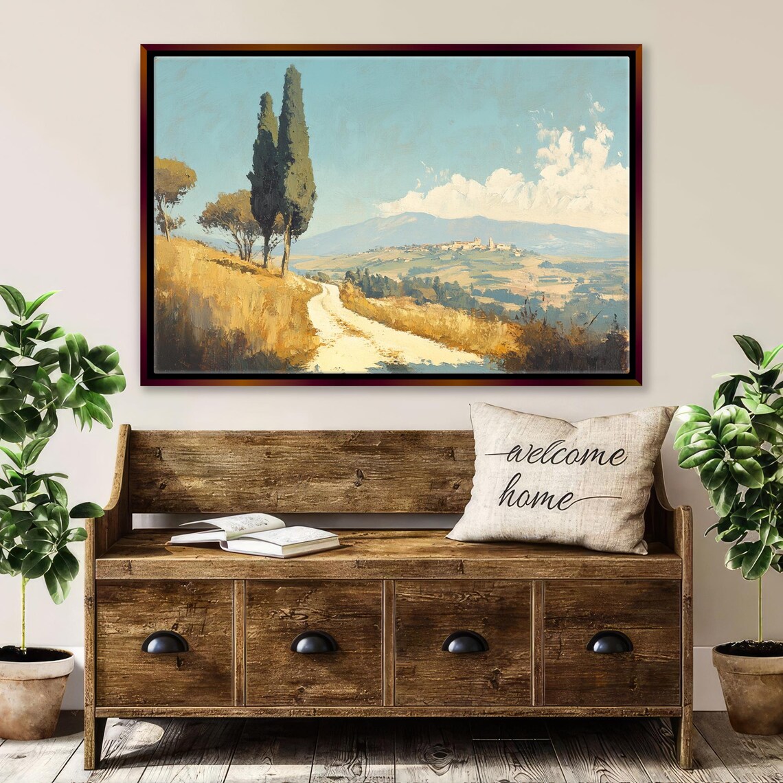 Vintage Italian Countryside Landscape Art Print