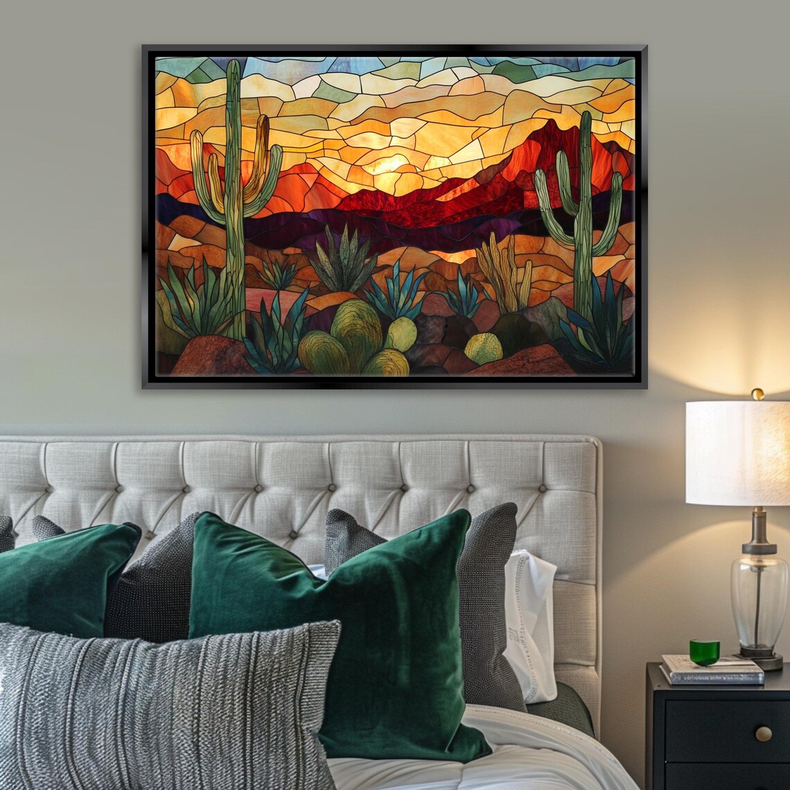 Arizona Desert Stained Glass Style Southwest Art Print - Image 4
