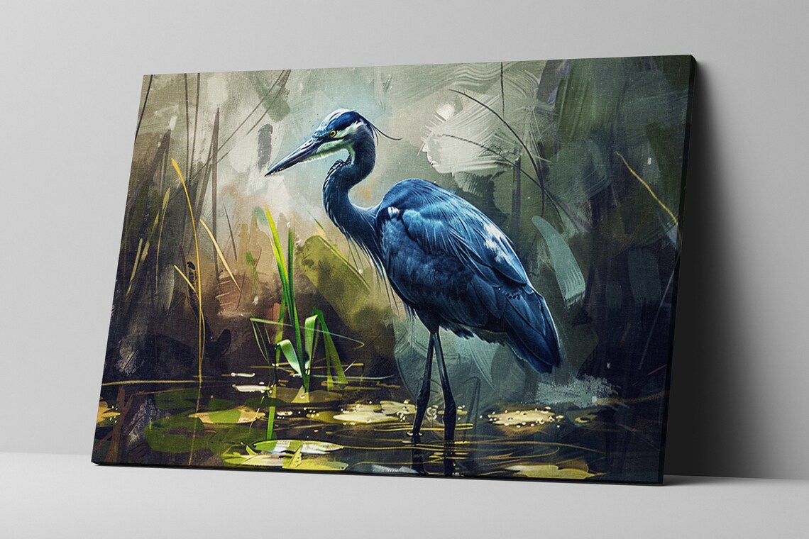 Blue Heron Wetland Marsh Wildlife Poster Print - Image 5