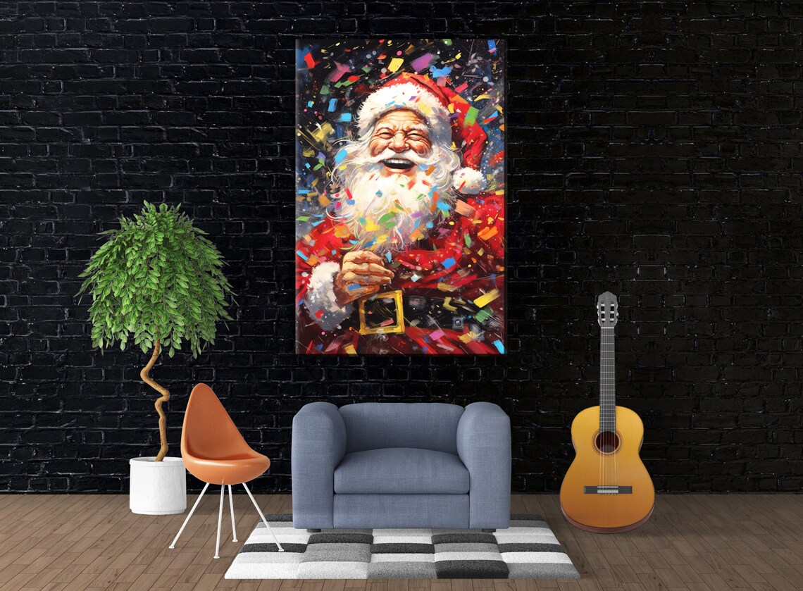 Santa Claus Festive Christmas Portrait Art Print - Image 4