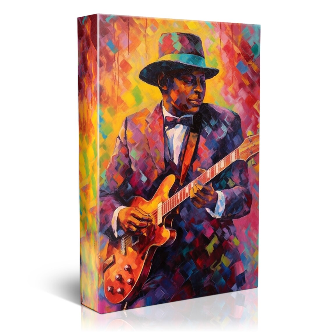 Jazz Guitarist Pop Art Musician Painting Colorful Music Room Decor Large Wall Art Print - Image 5