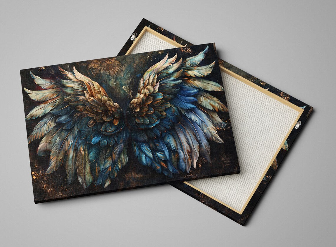 Luxurious Ornate Feathered Angel Wings Art Print - Image 4