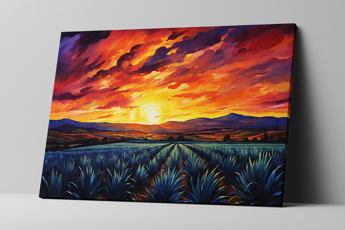 Agave Fields Desert Sunset Scene Wall Art Print - Image 5