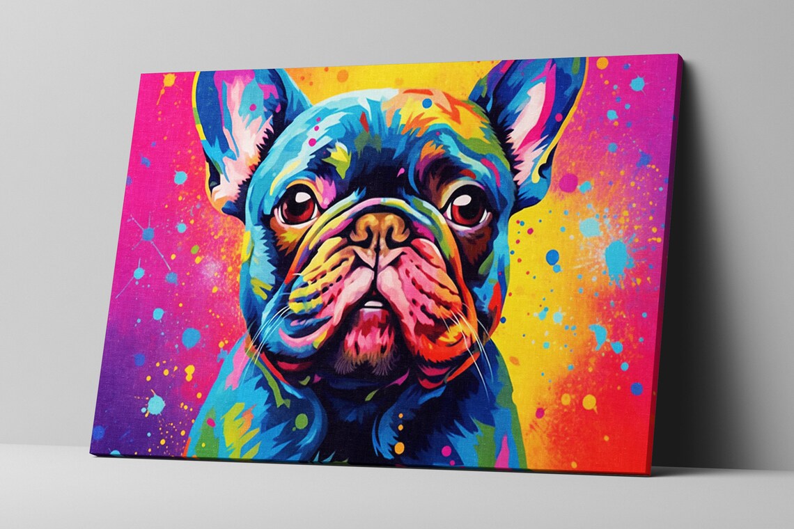 French Bulldog Portrait Art Print, Colorful Frenchie - Image 5