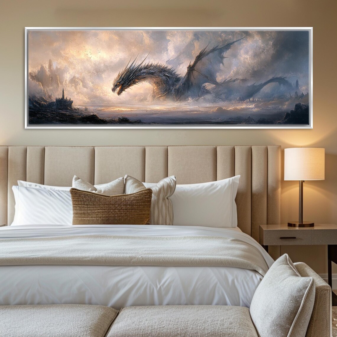 Fantasy Dragon Wall Art Print, Panoramic Decor - Image 4