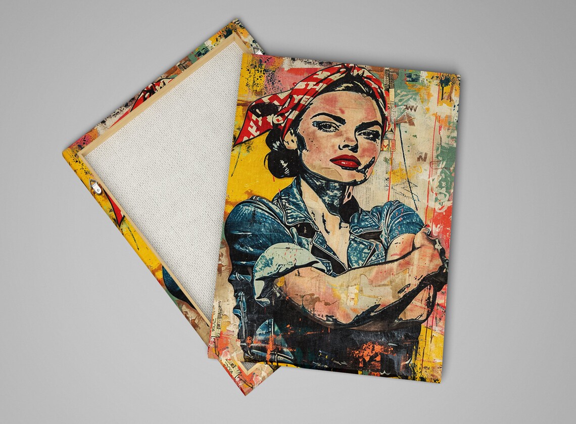 Rosie The Riveter Street Art Abstract Poster Print - Image 4