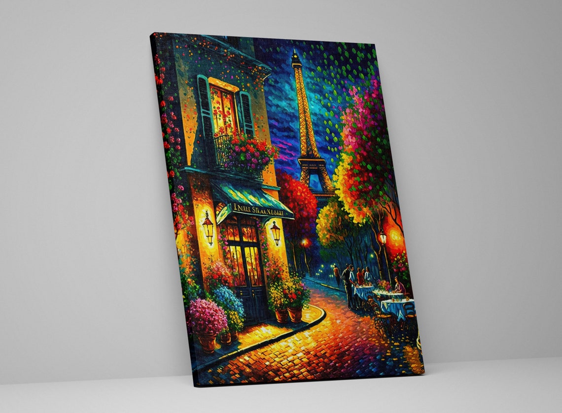 Paris Bright And Colorful Eiffel Tower Paris Painting Giclee Print French Design Wall Art - Image 3