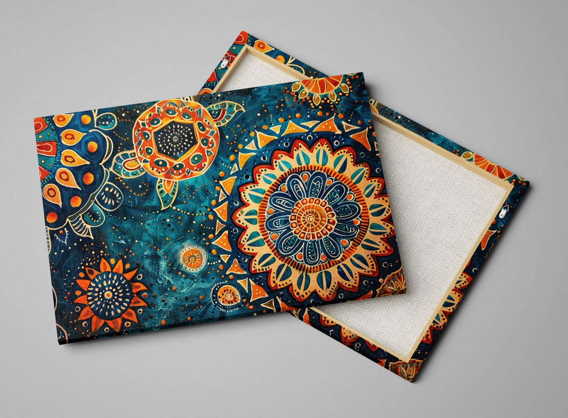 Eclectic Dreams Boho Water Design Pattern Gicle Print On Gallery Wrapped Artist Ready To Hang Available In Extra Large Sizes - Image 4